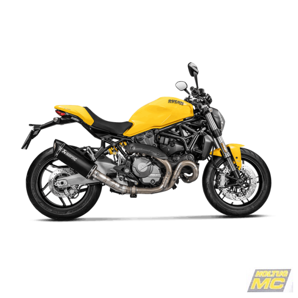 Akrapovic Ducati Monster 821 17-20 Slip-On hexagonal lyddmper i titanium/sort