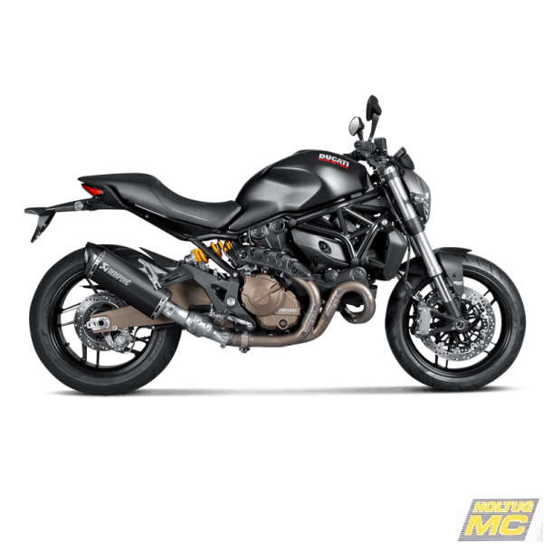 Akrapovic Ducati Monster 821 14-16 Slip-On Line hexagonal lyddmper i titanium/sort (ECE godkendt)