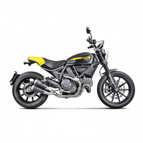 Akrapovic Ducati Scrambler Caf 17-20 Slip-On Line dobbelt lyddmper i titanium/sort