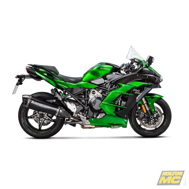 Akrapovic Kawasaki Ninja H2 SX 18-20 Slip-On Line hexagonal lyddmper i titanium/sort (ECE godkendt)