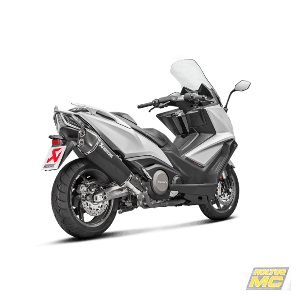 Akrapovic Kymco AK550 17-20 Slip-On Line hexagonal lyddmper i titanium/sort (ECE godkendt)