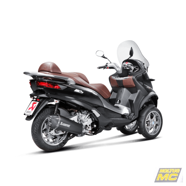 Akrapovic Piaggio MP3 500/500LT 08-16 Slip-On Line hexagonal rustfri/sort lyddmper (EC godkendt)