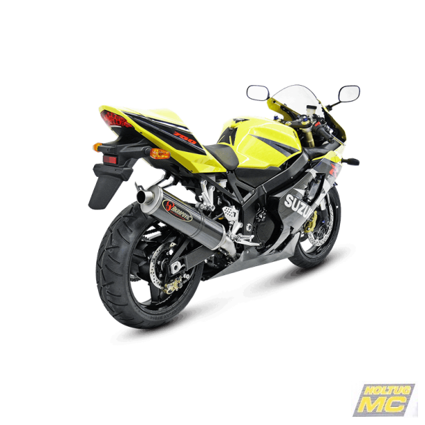Akrapovic Suzuki GSX-R750 04-05 Racing Line 4/2/1 oval lyddmper i titanium forrr i rustfri