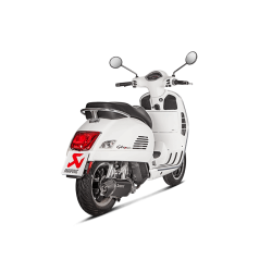 Akrapovic Vespa GTS 125ie Super 17-20 Slip-On Line hexagonal lydd rustfri/sort (ECE godkendt)