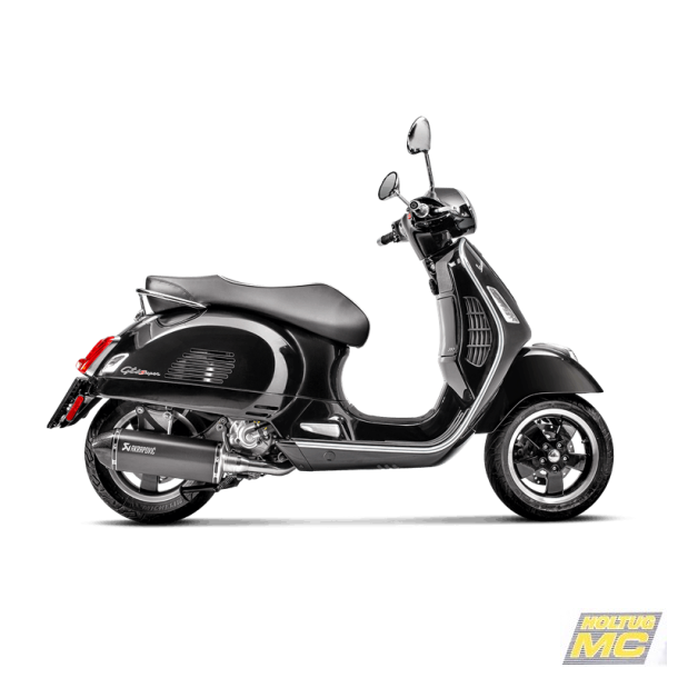 Akrapovic Vespa GTV 250 06-13 Slip-On Line hexagonal lyddmper i rustfri/sort (ECE godkendt)
