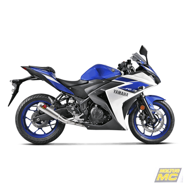 Akrapovic Yamaha YZF-R3 15-20 Racing Line 2/1 GP-type lyddmper i rustfri 