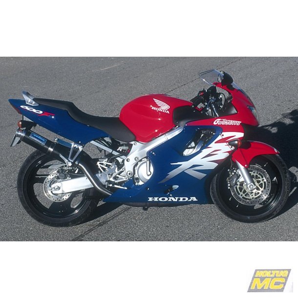 MIG Honda CBR600F 99-00, slip-on high position med rund lyddmper i carbon