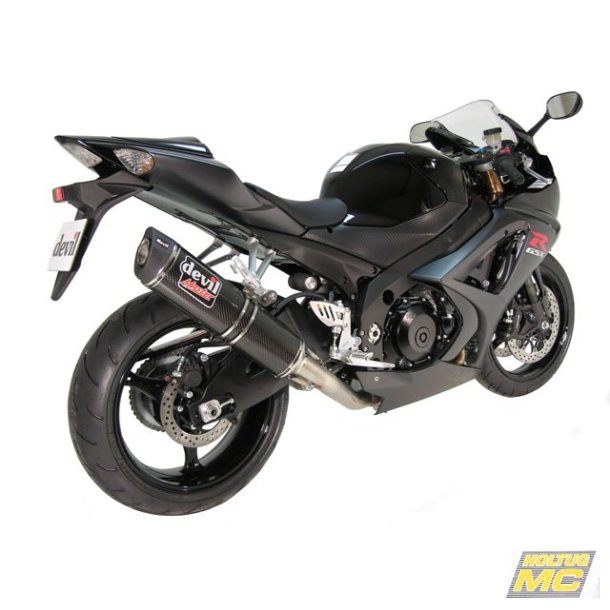 Devil Suzuki GSX-R1000 07-08, slip-on (single) med Master oval lyddmper i carbon