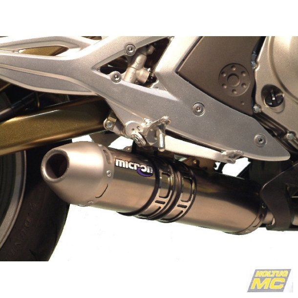 Micron Kawasaki ER-6/F 06-08, slip-on med oval lyddmper i titanium