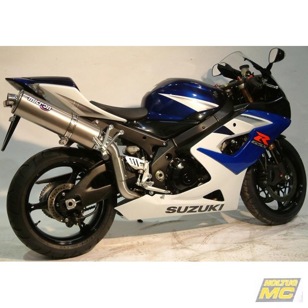 Micron Suzuki GSX-R1000 05-06, slip-on high pos. med oval lyddmper i titanium