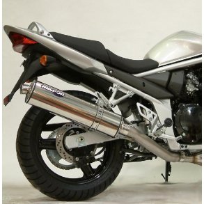 Micron Suzuki GSF650 05-06, slip-on system med oval lyddmper i rustfri