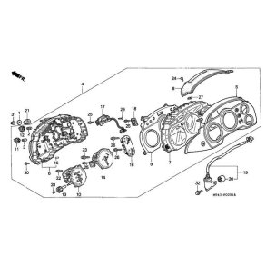 Instrumenthus nederste Honda VFR750F 1994-96 
