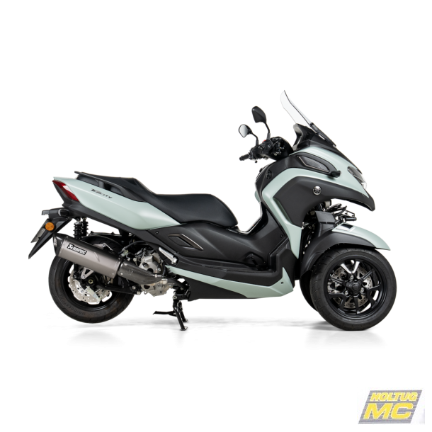 Akrapovic Yamaha Tricity 25-> Slip-on Line oval lyddmper i rustfri/carbon (ECE godkendt)
