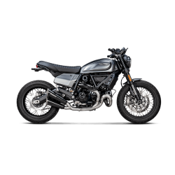 Akrapovic Ducati Scrambler 800 21-22 forrr i titanium til brug med Slip-On Line