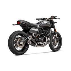 Akrapovic Ducati Scrambler 800 21-22 forrr i titanium til brug med Slip-On Line