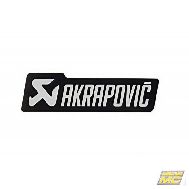 Akrapovic lydd�mperemblem i varmeresistent alufolie i sort/s�lv (150mm x 44mm)	