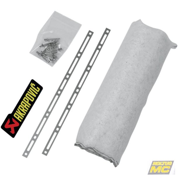 Akrapovic lyddmper repack-kit:lyddmperuld, svbbnd, popnitter og emblem	