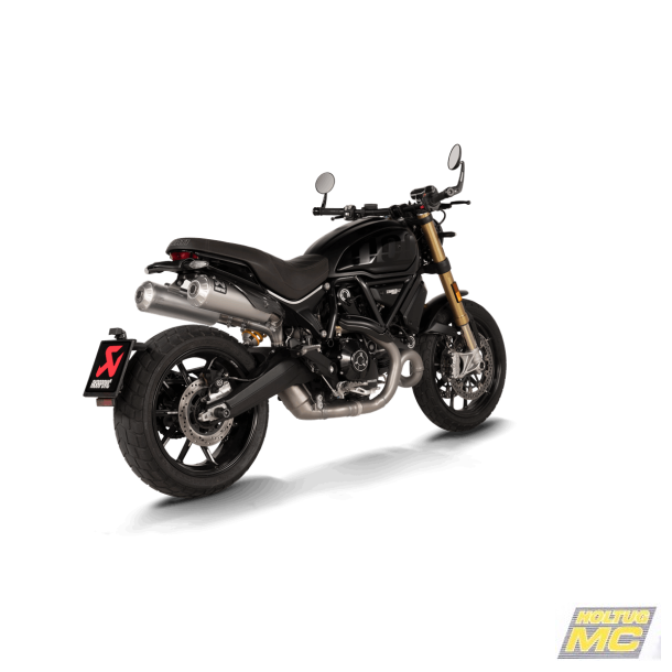 Akrapovic Ducati Scrambler 1100 21-> Slip-On Line runde lyddmpere i titanium (ECE godkendt)