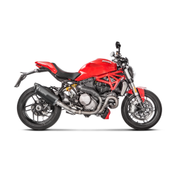 Akrapovic Ducati Monster 1200/1200S 17-20 Slip-On hexagonal lydd�mper i titanium/sort (ECE godkendt)