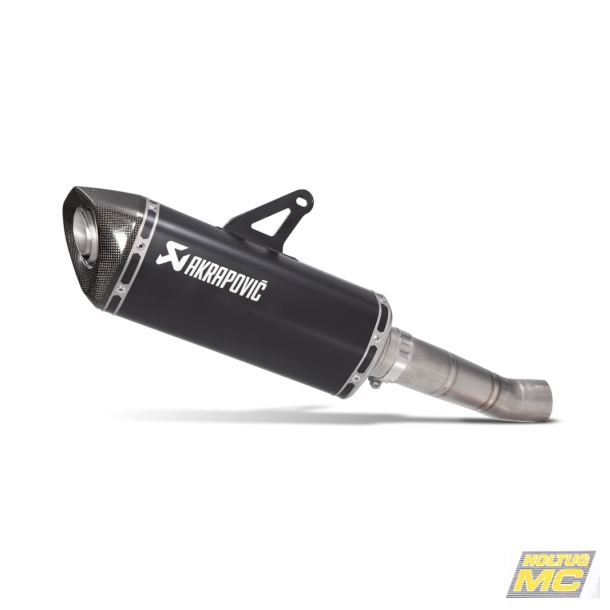 Akrapovic Ducati Monster 821 17-20 Slip-On hexagonal lydd�mper i titanium/sort