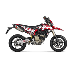 Akrapovic Ducati Hypermotard 698 24-> Slip-On Line hexagonale lyddmpere i titanium (ECE-godkendt)