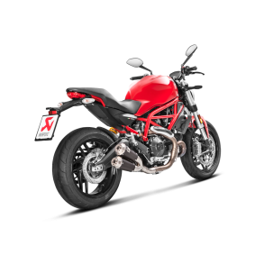 Akrapovic Ducati Monster 797 17-20 Slip-On Line dobbelt lydd�mper i titanium/sort