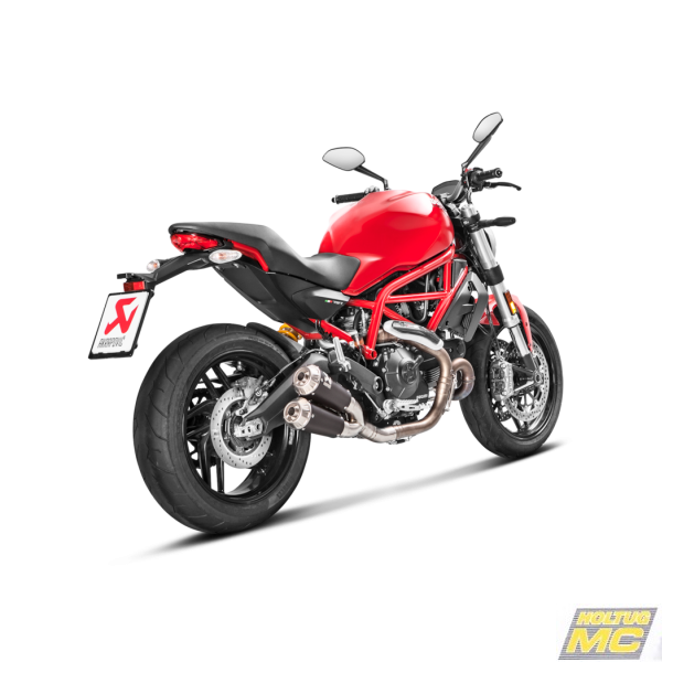Akrapovic Ducati Monster 797 17-20 Slip-On Line dobbelt lydd�mper i titanium/sort