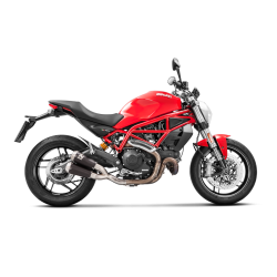 Akrapovic Ducati Monster 797 17-20 Slip-On Line dobbelt lydd�mper i titanium/sort