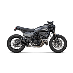 Akrapovic Ducati Scrambler 800 21-22 Slip-On Line dobbeltlyddmper i rustfri/sort