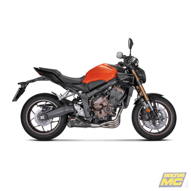 Akrapovic Honda CB650R 19-26 Racing Line 4/2/1 med underliggende lydd�mper i rustfrit st�l/carbon (ECE-godkendt)