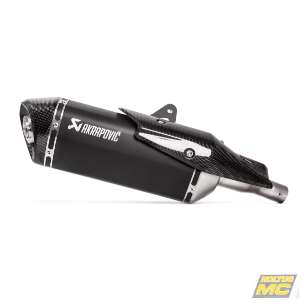 Akrapovic Honda X-ADV 750 17-23 Slip-On Line hexagonal lyddmper i titanium/sort (ECE godkendt)