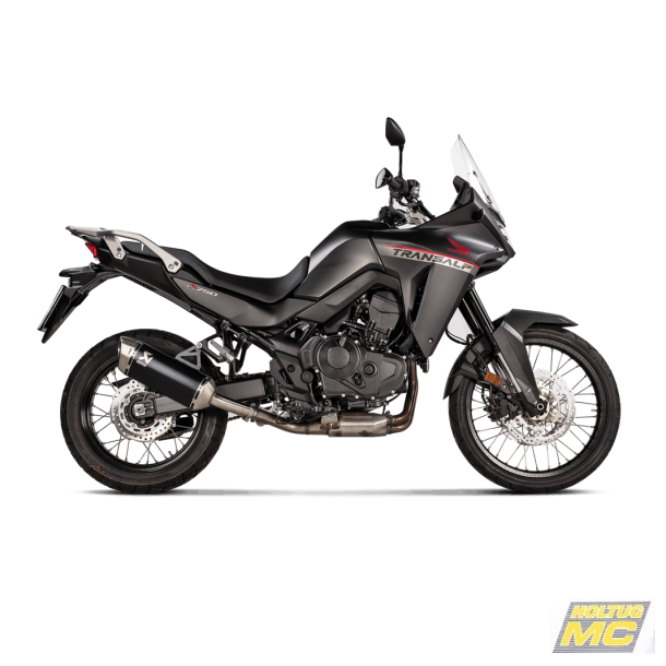 Akrapovic Honda XL750 Transalp 23-> Slip-On Line hexagonal lyddæmper i titanium/sort (ECE godkendt)