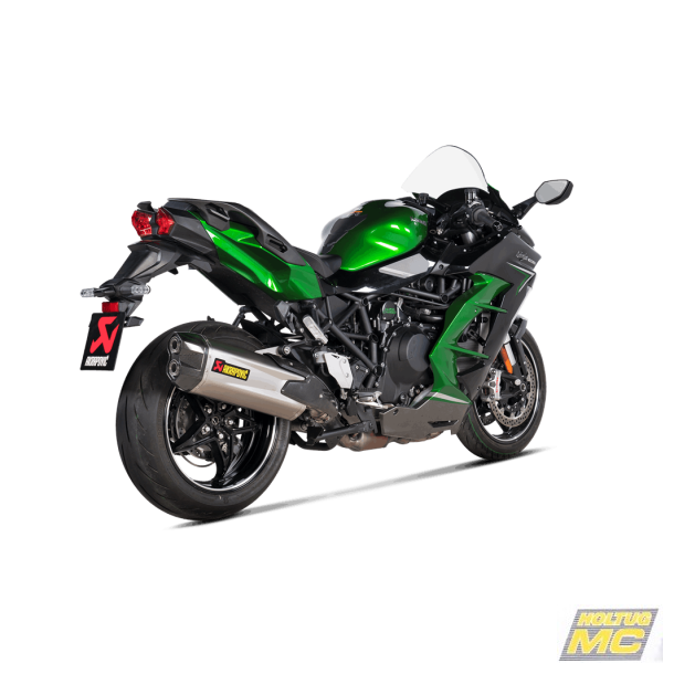 Akrapovic Kawasaki Ninja H2 SX 21-> Slip-On Line hexagonal lyddmper i titanium (ECE godkendt)
