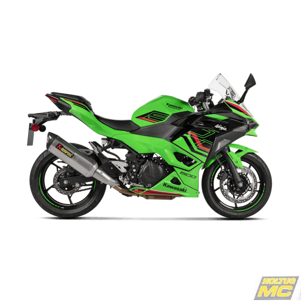 Akrapovic Kawasaki Ninja 500 24-> Slip-on Line hexagonal lyddmper i titanium (ECE-godkendt)