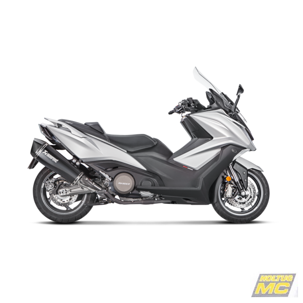 Akrapovic Kymco AK550 17-20 Slip-On Line hexagonal lydd�mper i titanium/sort (ECE godkendt)