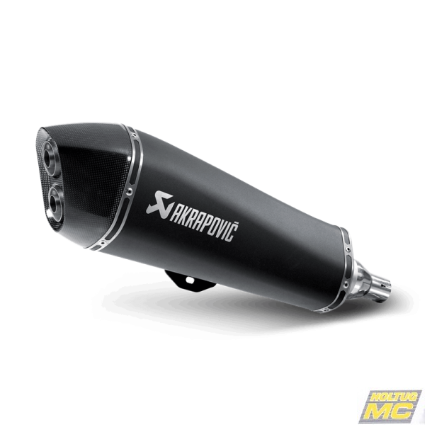 Akrapovic Piaggio Beverly 400 08-13 Slip-On Line hexagonal lyddmper i rustfri/sort (EC godkendt)