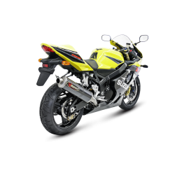 Akrapovic Suzuki GSX-R750 04-05 Racing Line 4/2/1 oval lydd�mper i titanium forr�r i rustfri