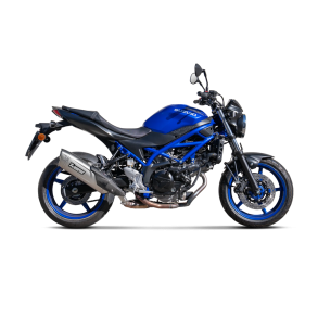Akrapovic Suzuki SV650X 18-26, Slip-On Line med hexagonal lydd�mper i titanium (ECE godkendt)