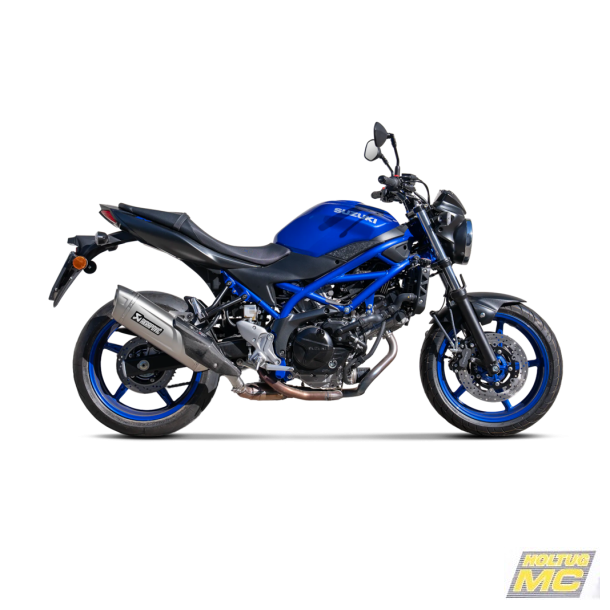 Akrapovic Suzuki SV650X 18-26, Slip-On Line med hexagonal lydd�mper i titanium (ECE godkendt)