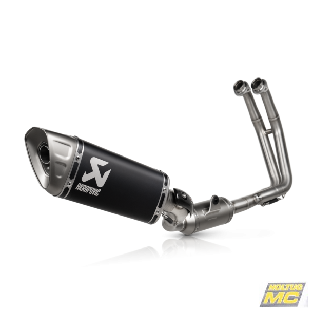 Akrapovic Suzuki GSX-8T / 8TT 22-> Racing Line 2/1 med hexagonal  lydd�mper i sort coatet titanium
