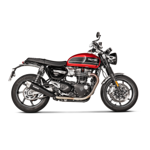 Akrapovic Triumph Speed Twin 19-20 Slip-on Line hexagonale lydd�mpere i titanium/sort (ECE godkendt)