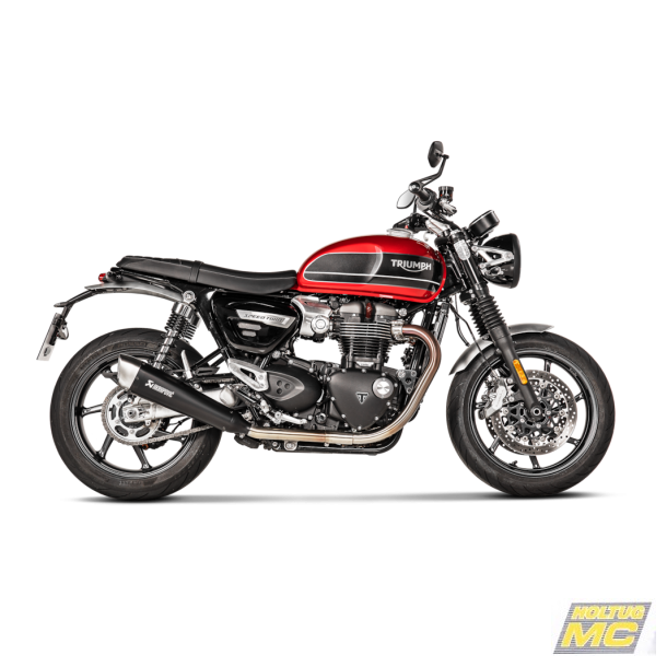 Akrapovic Triumph Speed Twin 19-20 Slip-on Line hexagonale lydd�mpere i titanium/sort (ECE godkendt)