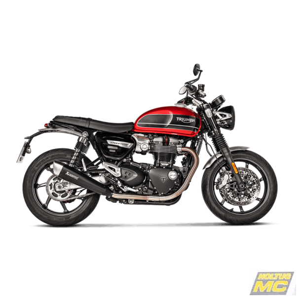 Akrapovic Triumph Speed Twin 19-> Slip-on Line hexagonale lyddmpere i titanium/sort (ECE godkendt)