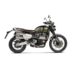 Akrapovic Triumph Scrambler 1200 19-20 Slip-on Line hexagonale lydd�mpere i titanium (ECE godkendt)