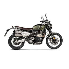 Akrapovic Triumph Scrambler 1200 19-20 Slip-on Line hexagonale lydd�mpere i titanium (ECE godkendt)