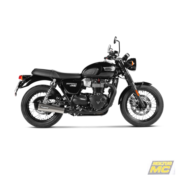 Akrapovic Triumph Bonneville T100 17-20 Slip-on Line hexagonale lydd�mpere i titanium (ECE godkendt)