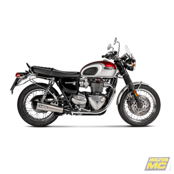 Akrapovic Triumph Bonneville T120 16-20 Slip-on Line hexagonale lydd�mpere i titanium (ECE godkendt)