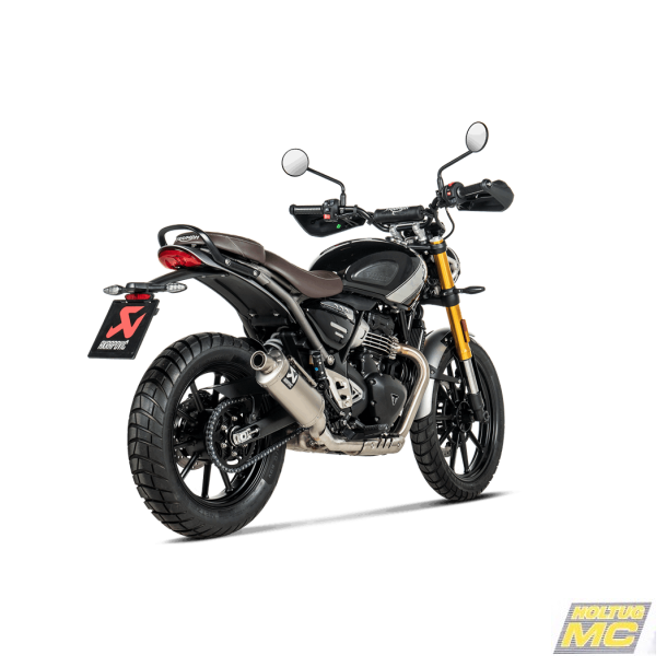 Akrapovic Triumph Scrambler 400 X 23-> Slip-on Line oval lyddmper i titanium (ECE godkendt)
