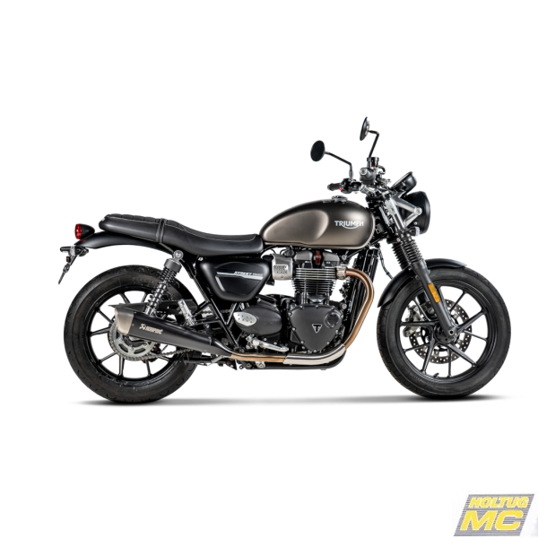 Akrapovic Triumph Street Twin 16-20 Slip-on Line lydd�mper i titanium/sort (ECE-godkendt)
