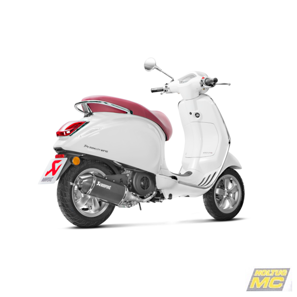 Akrapovic Vespa Primavera 125ie 17-20 Racing Line hexagonal lydd�mper i rustfri/sort (EC godkendt)